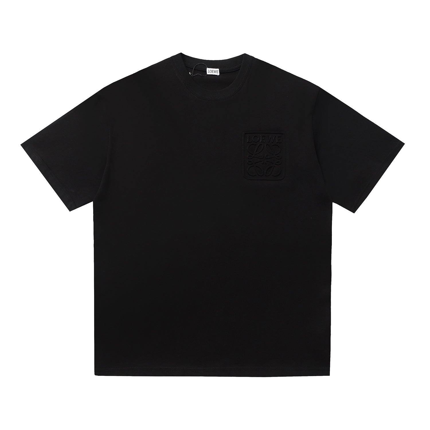 High-Quality Embossed Cotton T-shirt for Men and Women, Casual Crewneck Short Sleeve