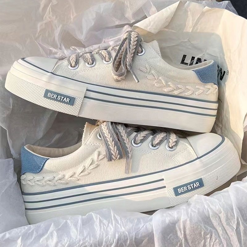 Women Casual Canvas Sneakers with Thick Sole