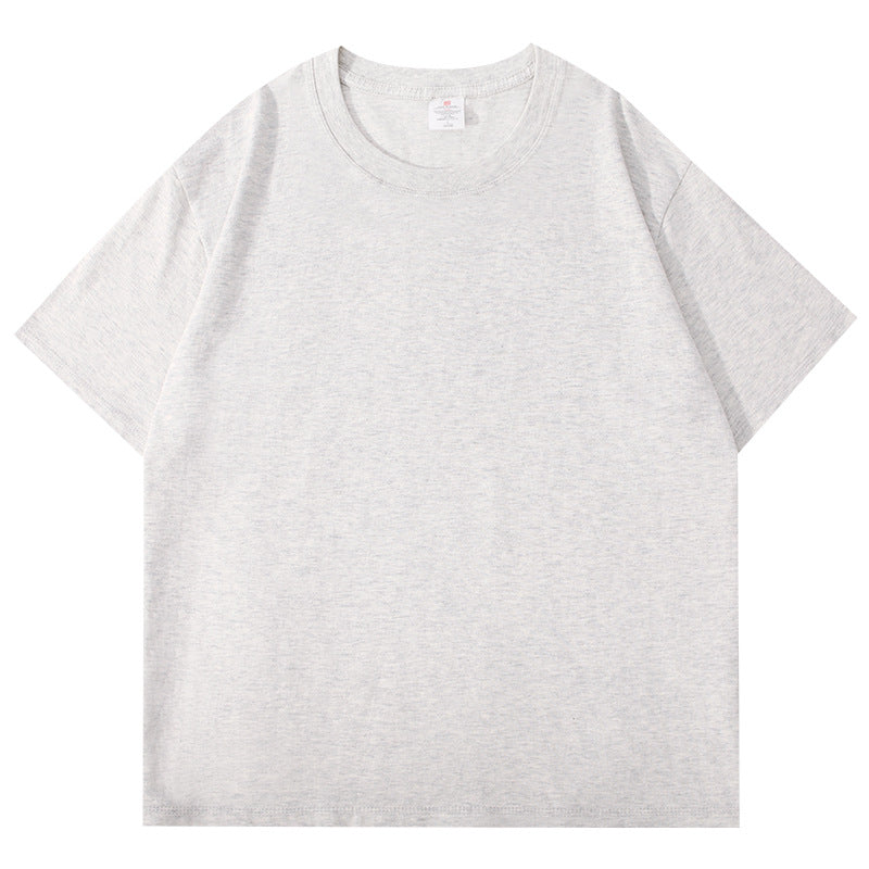 Heavyweight Pure Cotton Short-Sleeve T-Shirt for Men, Summer Loose Half-Sleeve Solid Color Everyday Retro Casual Base Shirt, Fashionable Style