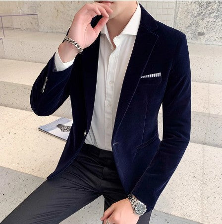 Velvet Slim Fit Blazer for Men