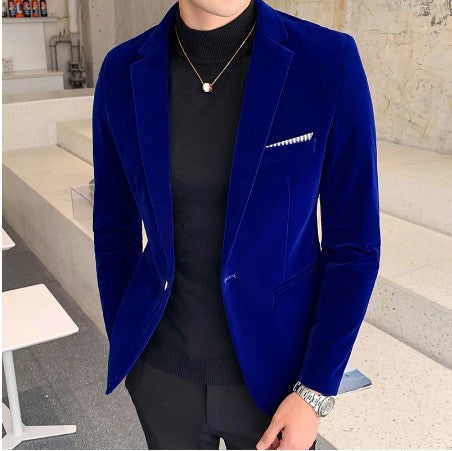 Velvet Slim Fit Blazer for Men